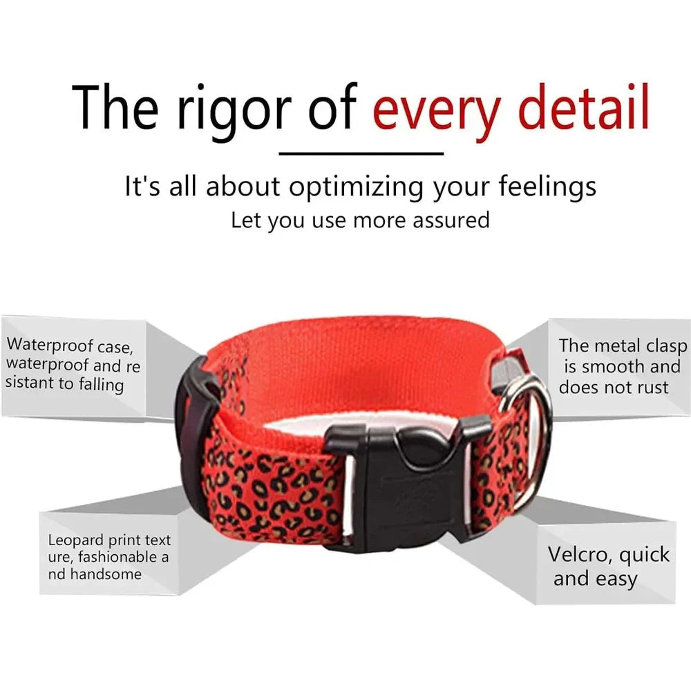 LED Leopard Dog Collar