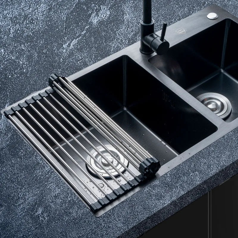 Expandable Stainless Steel Dish Drying Rack for Kitchen Counter