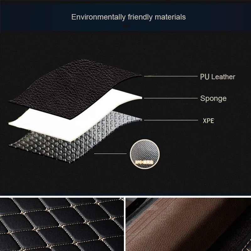 Kcimo 5Pcs Car Floor Mats Universal PU Leather Waterproof Auto Foot Pad Protector Automobile Interior Car Interior Accessories