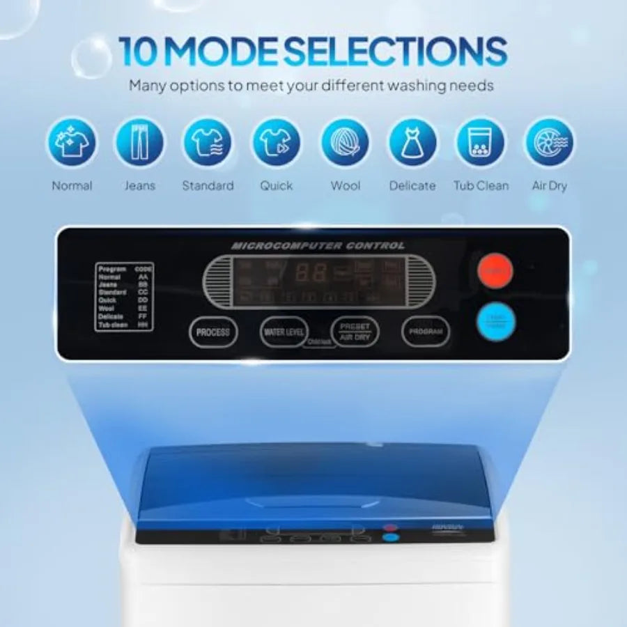 Portable 25Lbs Full Automatic Washing Machine With Stainless Steel Drum