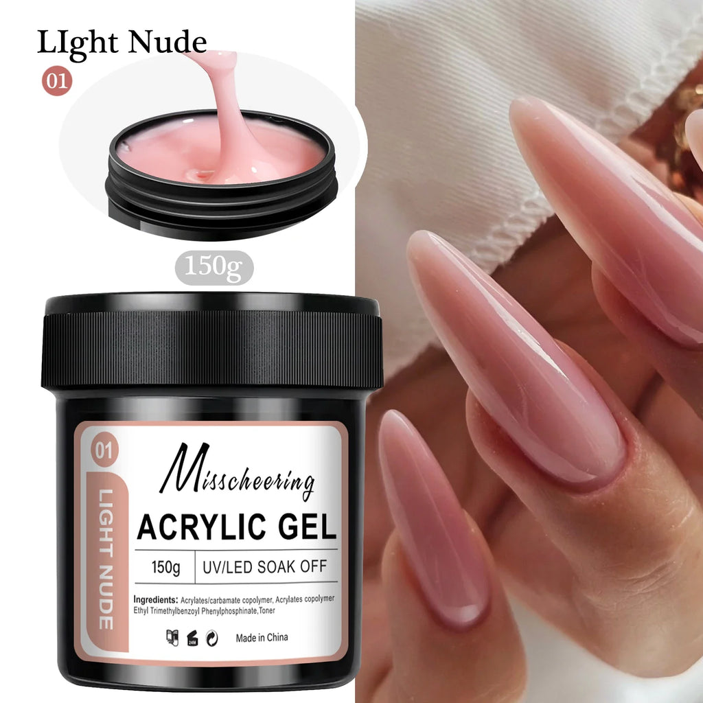 2/3Jars Poly Nail Gel UV LED Cured Builder Nail Gel Set Light Nude Pink Clear Extension Nail Solid Gels For DIY At Home Salon