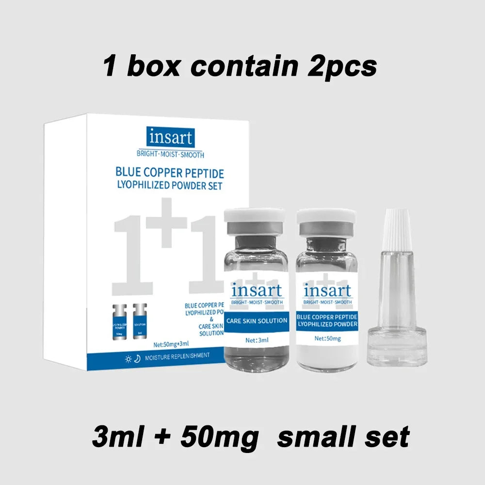 Blue Copper Peptide Lyophilized Powder Set Moisturzing Whitening Face Serum Anti Wrinkle Smooth Tender SkinCare Brighten Essence