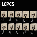 10PCS Hook Strong Load-bearing Seamless Wall Mounted Suction Cup Hook No Punching Kitchen Bathroom Universal Adhesive Hook