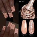 7ml Reflective Glitter Nail Gel Polish Semi Permanent French Style Nail Art UV LED Gel Sparkling Soak Off Manicure Varnish DIY
