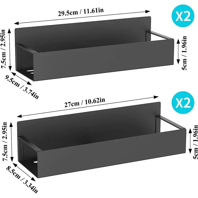 Refrigerator Magnetic Shelf Spice Sundry Side Storage Rack Hanging Basket Space Saving Kitchen Organizer Shelf Household Holder