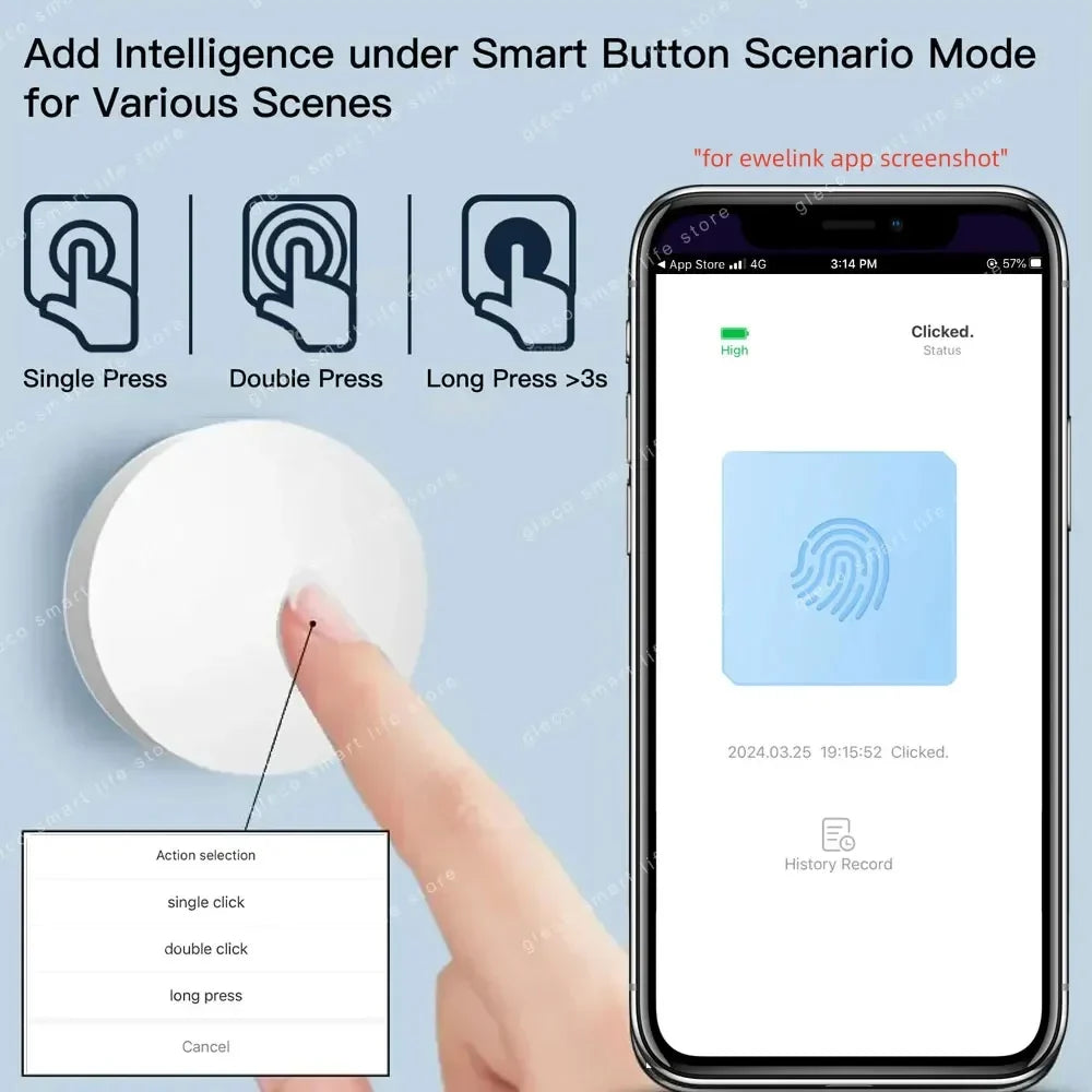 Zigbee Smart Button Scene Switch Alexa Google Alice Voice Control Wireless Button Ewelink App Zigbee Devices for Smart Home