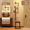 Solid Wood Floor Coat Rack Standing Clothes Hanger Stand Multilevel Shelf Hat Bag Organizer Entrance Hall Bedroom Living Room
