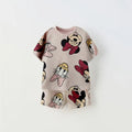 2026 Summer Outfits Minnie Full Print Tshirt Shorts Casual Sports Loose Clothes Baby Cute Fashion Wear Pink Tracksuits