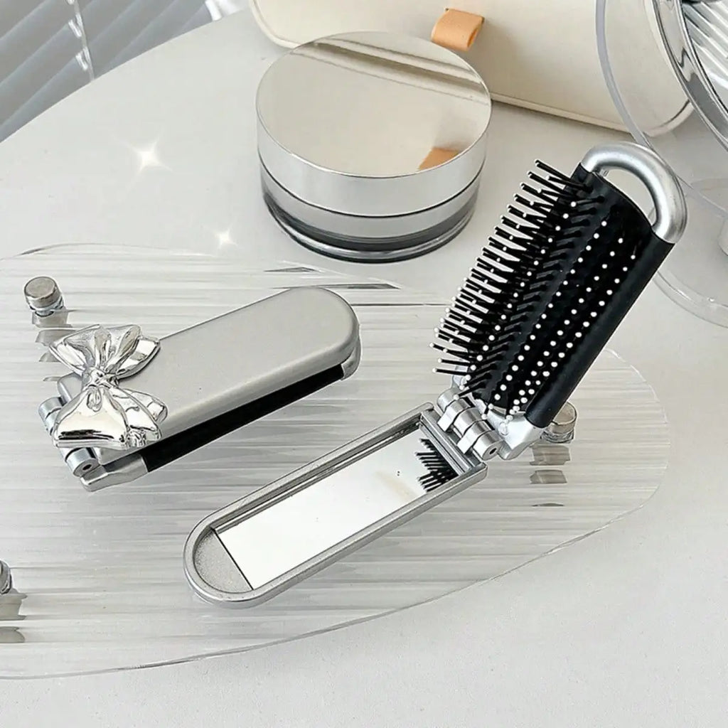 1pc Portable Compact Comb With Airbag And Handheld Makeup Mirror, Air Cushion Comb Ideal For Daily Use And Travel Hair Brush