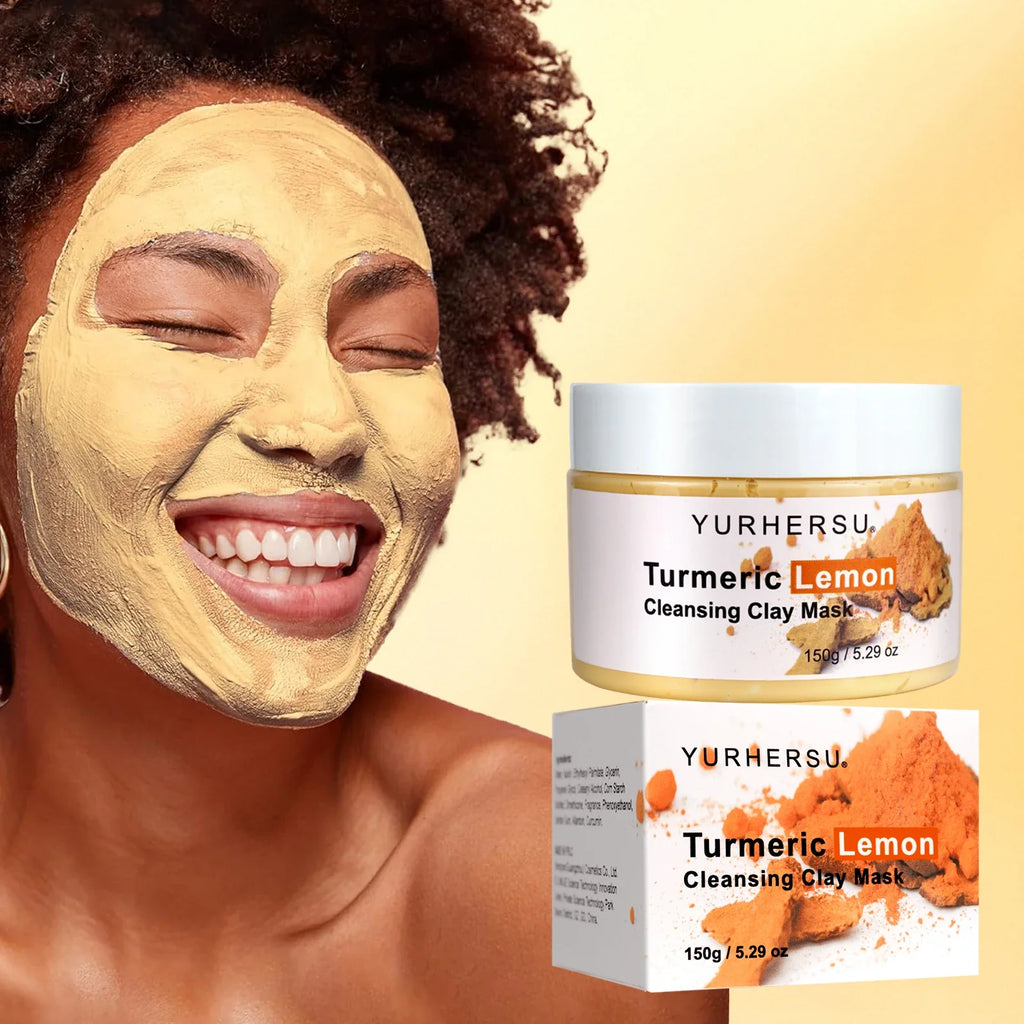 Turmeric and Lemon Deep Cleansing and Pore-Minimizing Clay Mask; Exfoliating and Brightening Clay Mask; Used for Skin Repair.