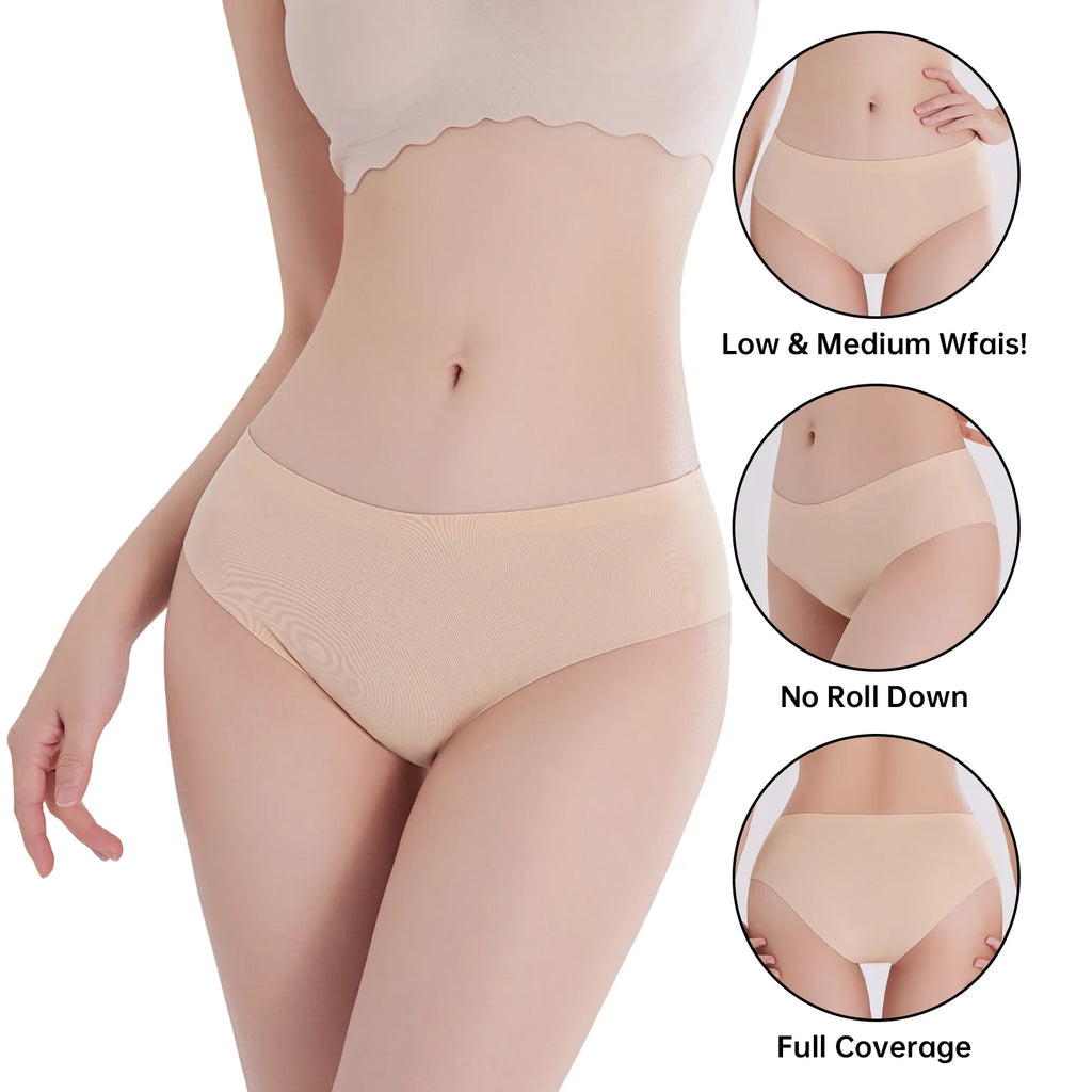 Women Sexy Panties Lingerie  High Waist Seamless Underwear Breathable Comfort Briefs S-2XL Thong