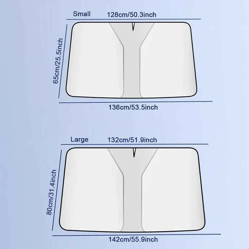 SEAMETAL Car Windshield Sun Shade Cover Front Window Sun Visor Protection Foldable Car Curtains for Summer Cooling UV Refletive