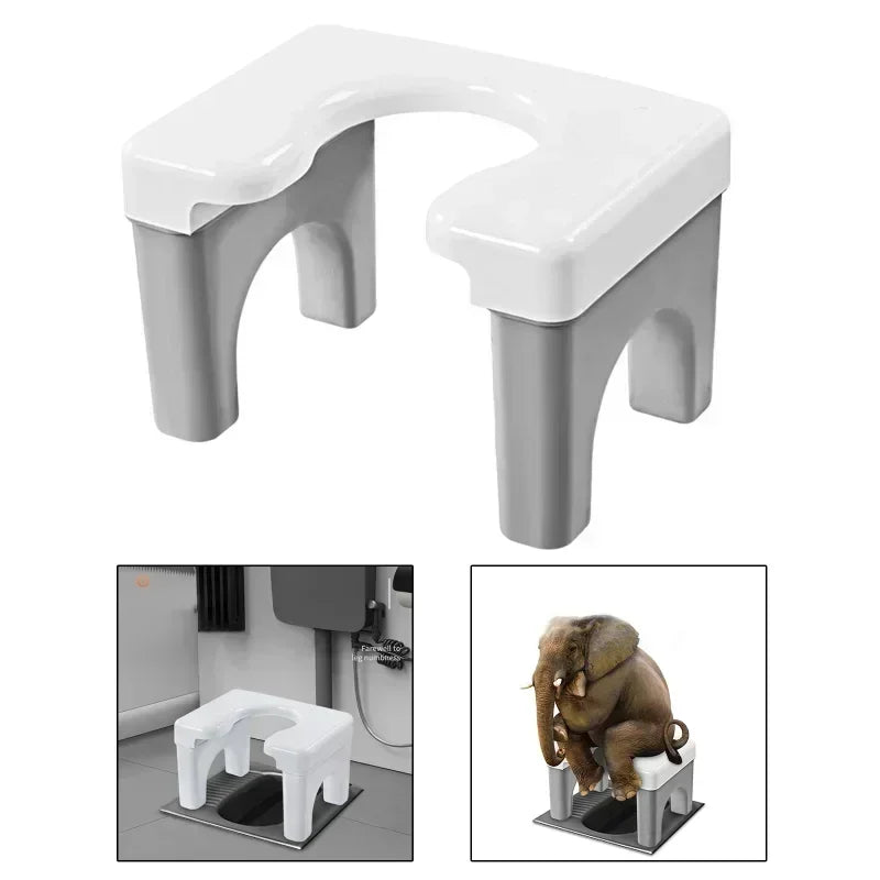 Squatting Toilet Stool Chair Non Slip Thick Household Widen Panel Sturdy Rounded Edge Easy To Wash Potty Chairs for Bathroom