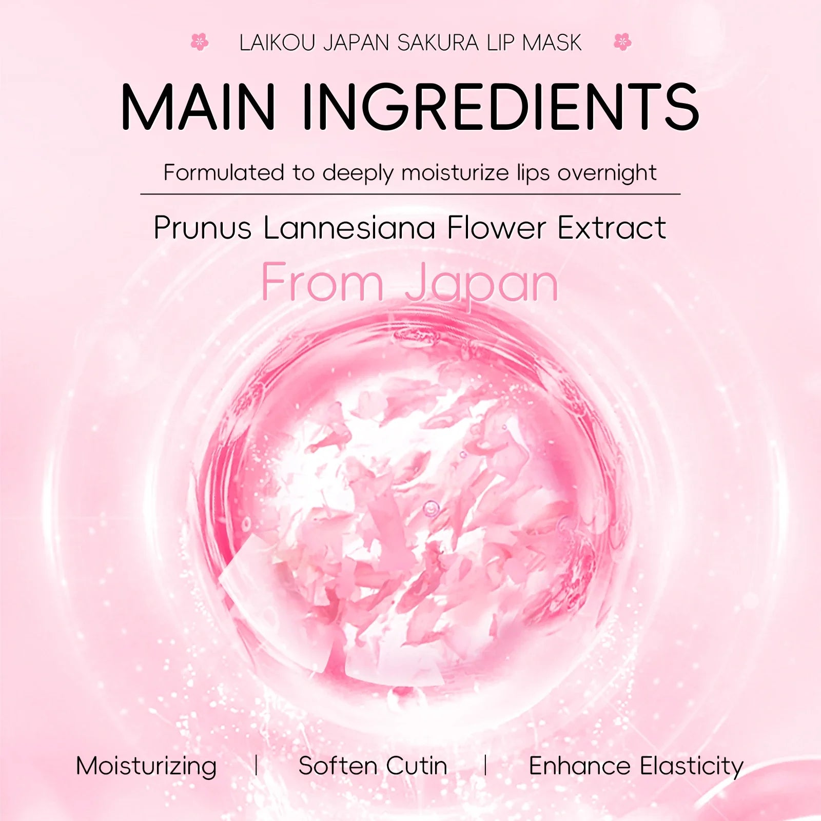 LAIKOU Sakura Lip Mask - Overnight Hydrating Lip Balm for Plump Lip Lines Beauty Care