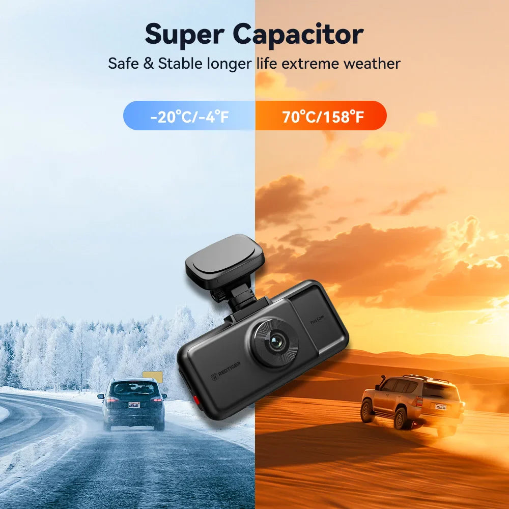 RedTiger A6 4K DashCam With GPS Night Vision Parking