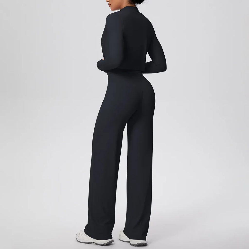 Yoga Set 3PCS Women Workout Sets Sportswear Gym Clothing Fitness zipper Long Sleeve High Waist Leggings Sports Suits Yoga Suit