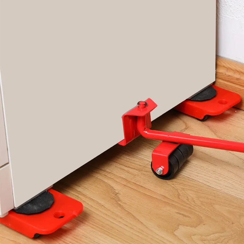 Furniture Moving Transport Roller Set Removal Lifting Moving Tool Set Wheel Bar Mover Moving Heavy Stuffs Device Hand Tool