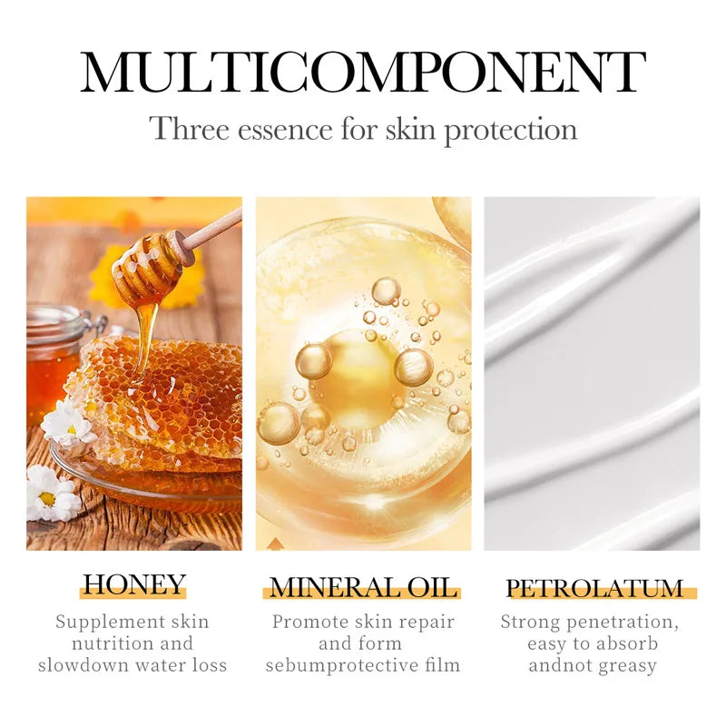 Honey and Vitamin E Hand Cream Moisturizing Lotion, enriched with glycerin, deeply hydrates and repairs dry, cracked hands