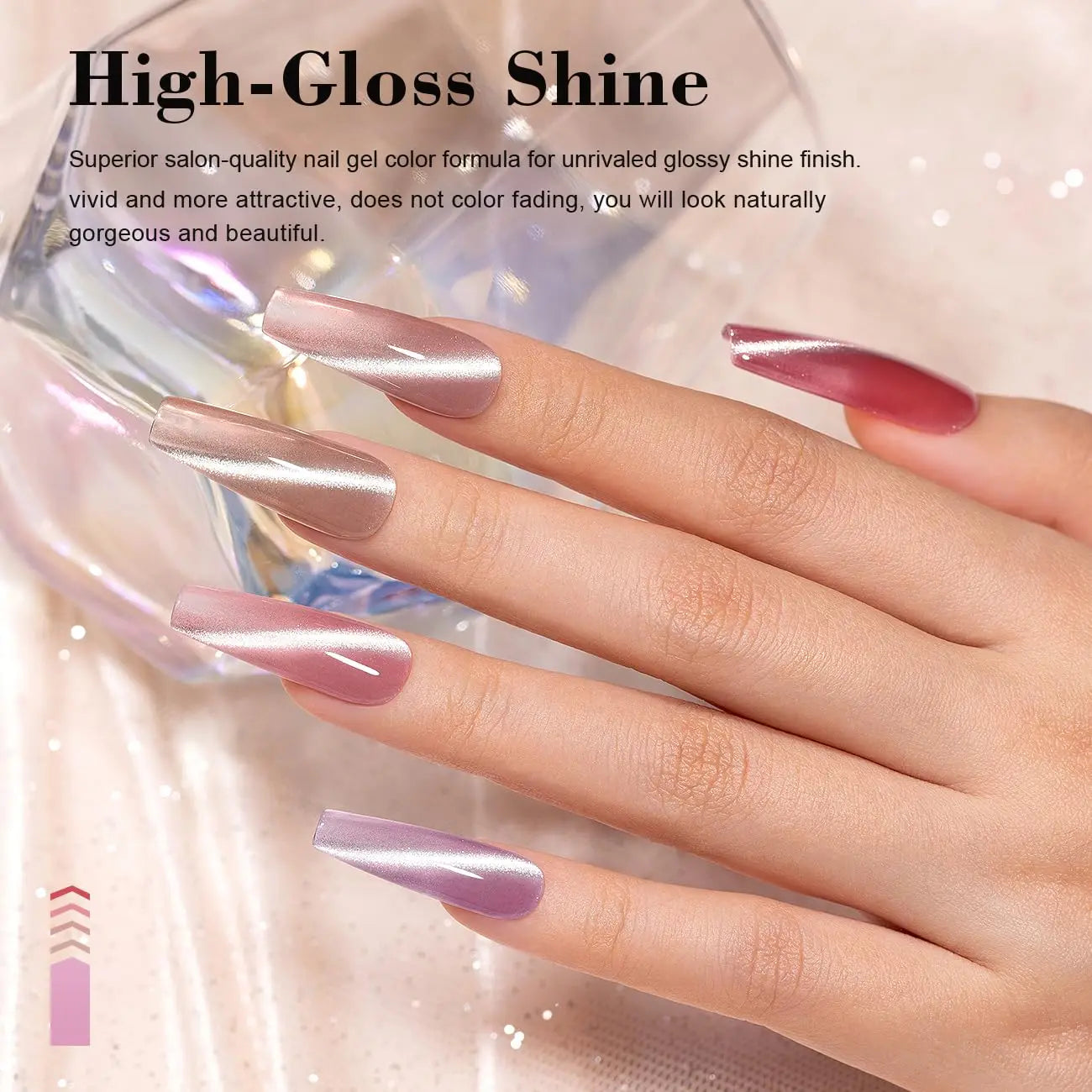 6pcs 7.5ml New Popular Reflective Cat's Eye Magnetic Nail Gel Semi Permanent Nail Art Soaking LED Nail Salon DIY Nail Salon Gel