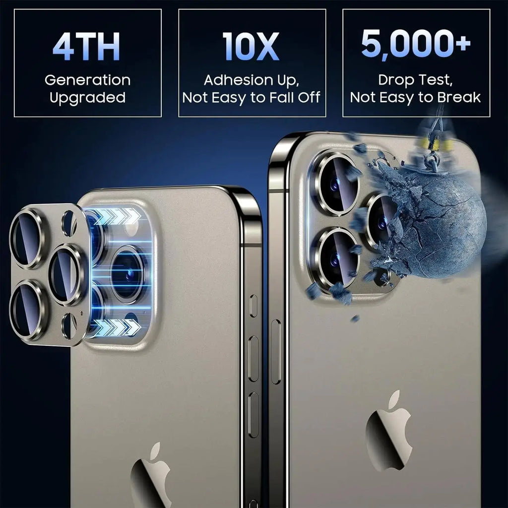 Luxury Titanium Metal Glass Camera Lens Screen Protector For IPhone 16 16pro 16plus 16promax 15 Plus 14 Pro Max Protection Cover