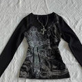 Women's Hip hop 90s Vintage Punk T-Shirt autumn Streetwear Sexy Short Sleeve Gothic Slim Crop Top Hotgirl Casual Femme Tee y2k