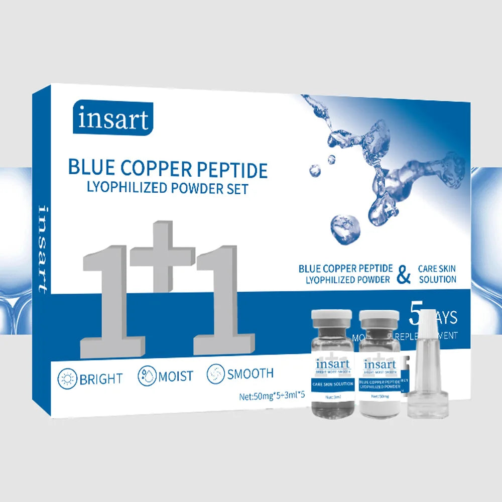 Blue Copper Peptide Lyophilized Powder Set Moisturzing Whitening Face Serum Anti Wrinkle Smooth Tender SkinCare Brighten Essence