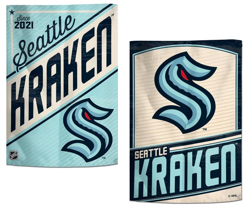 Seattle Kraken Garden Flag 2 Sided Vintage