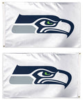 Seattle Seahawks 2 Sided White 3x5 Flag