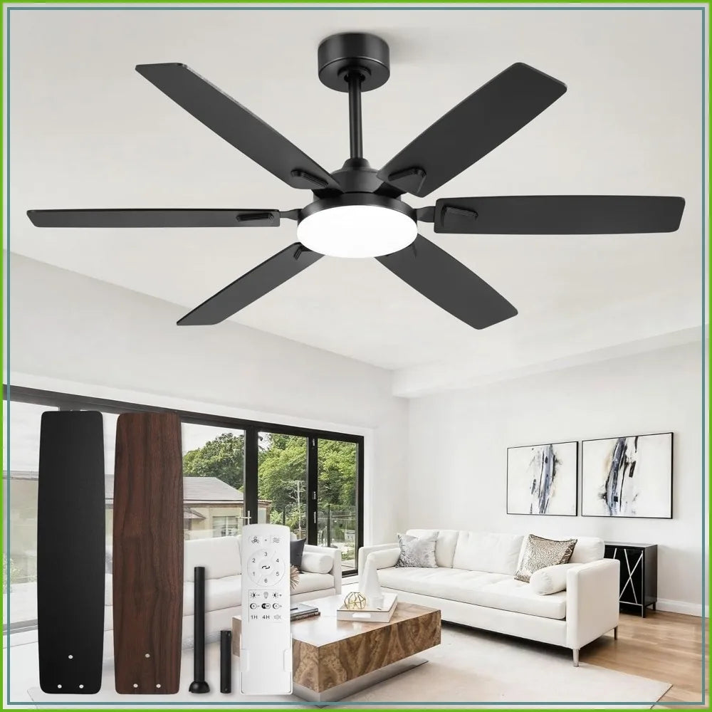 Ceiling Fan With Lights, Quiet DC Motor, Reversible Blades