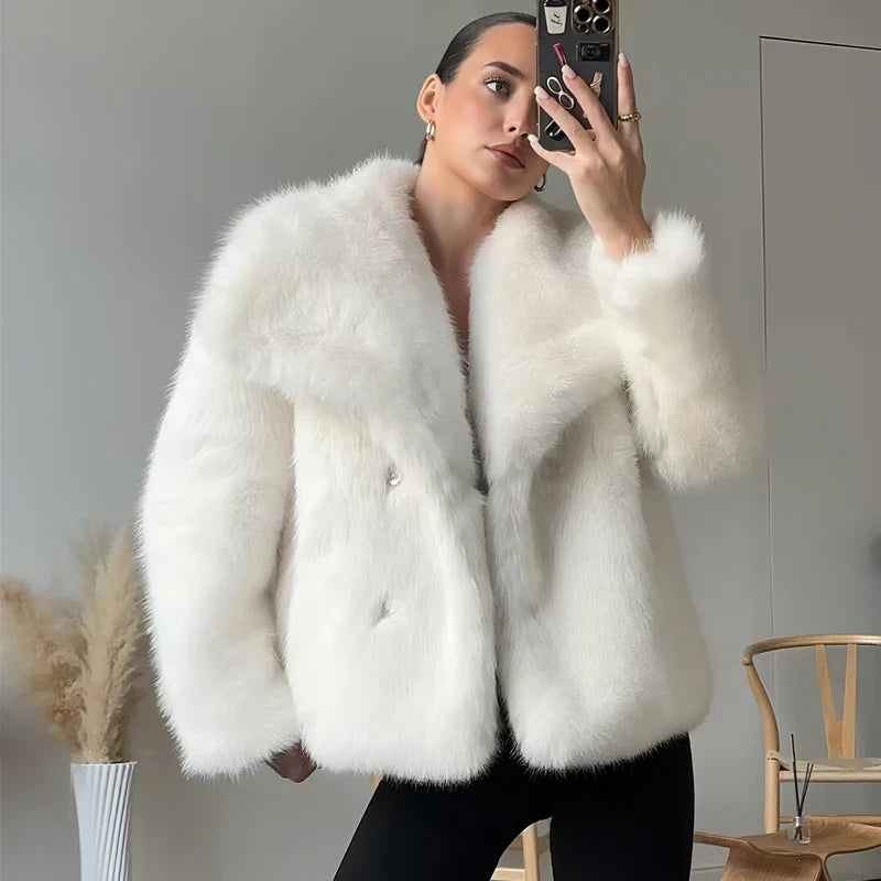 MUJER Faux Fur Hairy Coat Woman Warm Winter Fluffy Coat Women New Plush Jackets for Women Outerwears Luxury Women's Teddy Coats