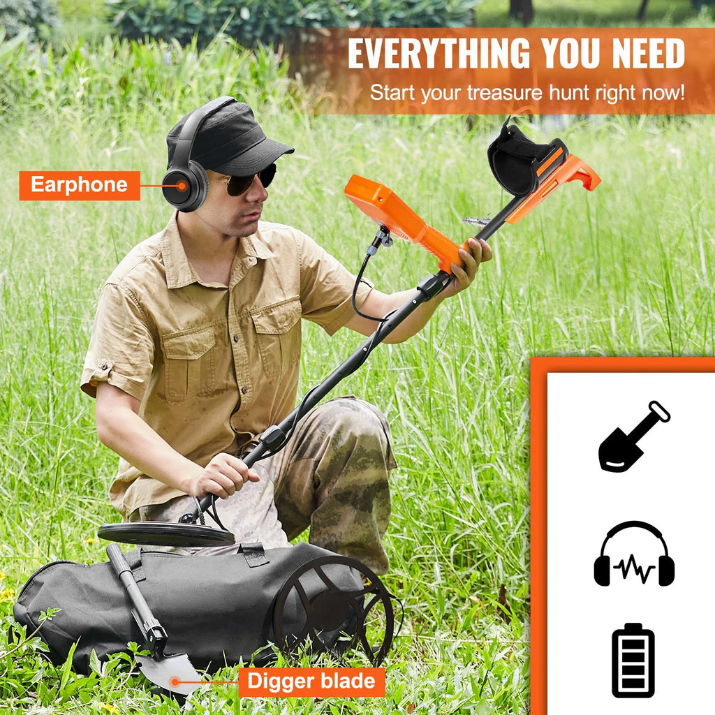 SucceBuy Rechargeable Metal Detector With LCD And IP68 Waterproof Coil