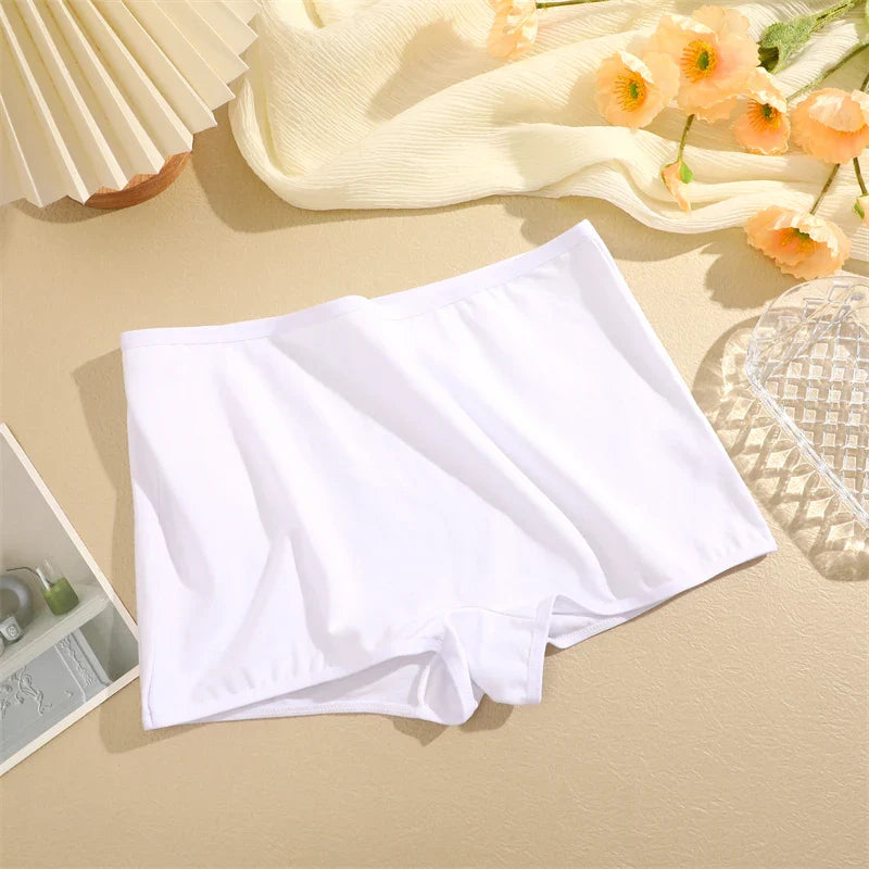 4PCS Women's Panties Cotton Seamless Sports Boxers Underwear Female Solid Color Briefs Cozy Lingerie Intimate Underpants XS-XL