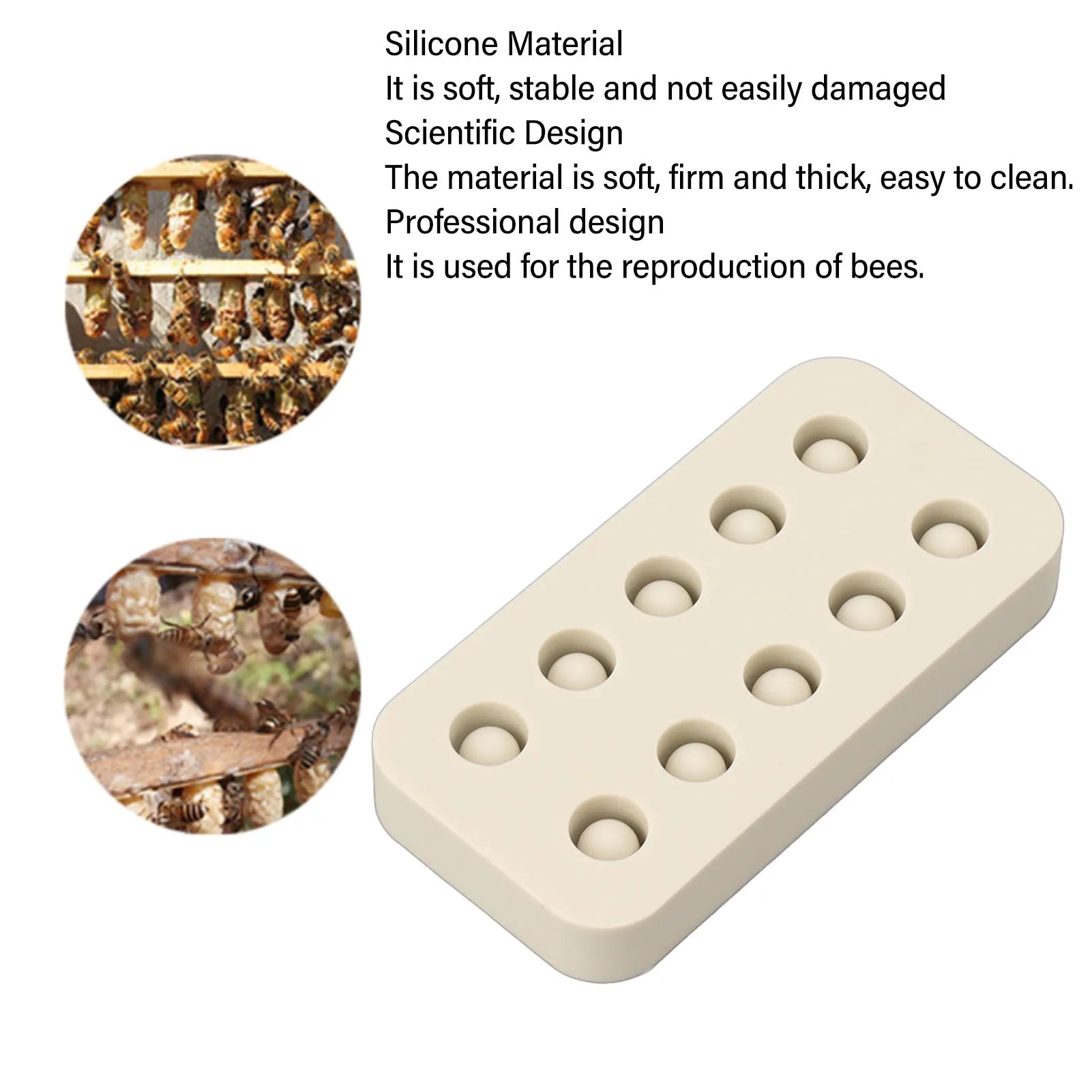 Beekeeping Tool Queen Cell Cups Making Mold Wax Queen Grafting Cups Silicone Mold Beekeeping Beeswax Queen Cell Cups Making Mold