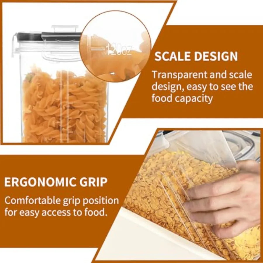 8 Piece Airtight Cereal Storage Containers With Lids For Pantry