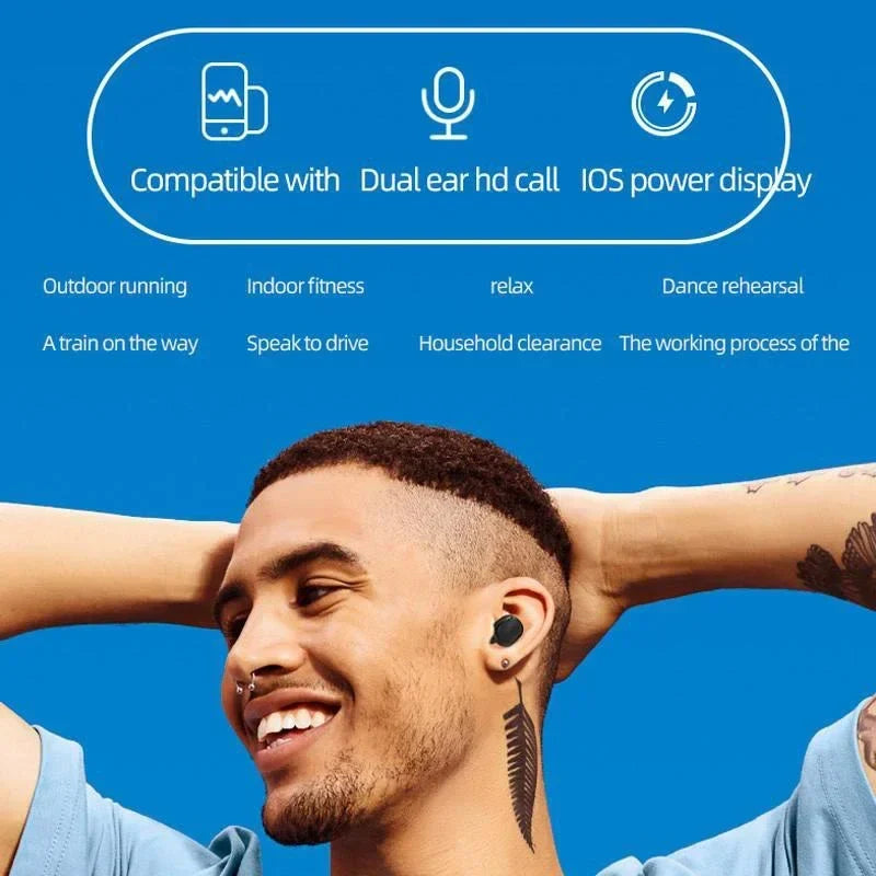A6S TWS Wireless Headphones Bluetooth Earphone 5.0 Stereo Headset Earbuds with Microphone For iPhone Xiaomi