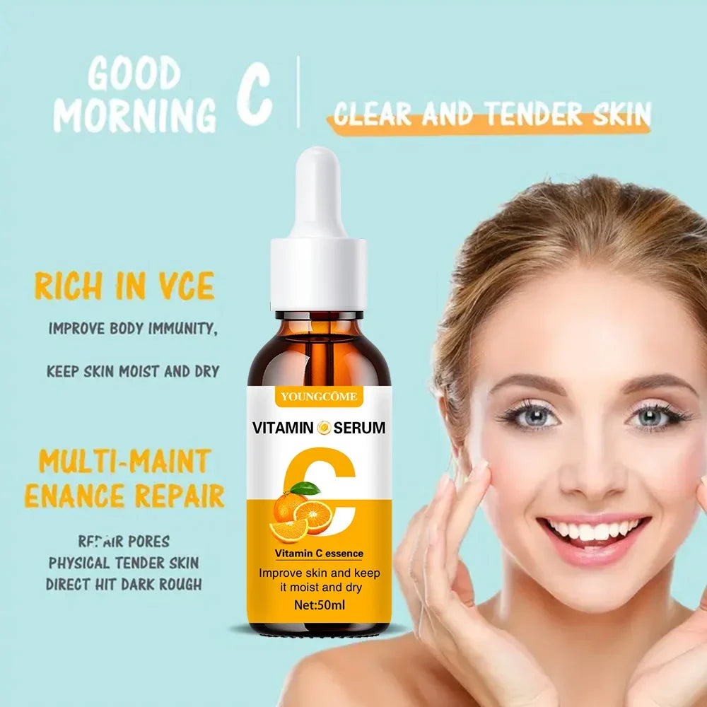 YOUNGCOME 2pcs Vitamin C and Retinol Fortified Serum Rich in VC Keep Skin Hydrated and Smooth Smooth Fine Lines and Wrinkles
