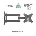 Full Motion TV Monitor Wall Mount Bracket Articulating Arms Swivel Tilt Extension Rotation for Most 10-32 Inch Flat Curved TVs