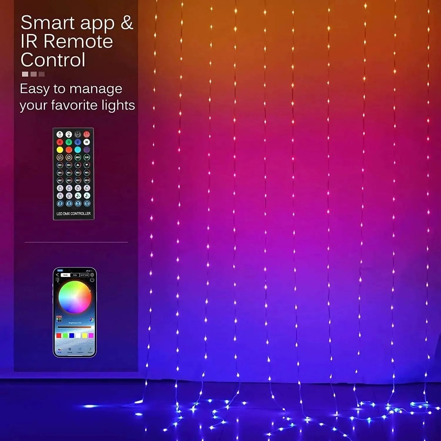 RGBIC Bluetooth Smart Curtain Light