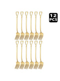4 8 12 Piece Stainless Steel Dessert Fork Set | Shovel Shaped Small Fruit Fork for Parties