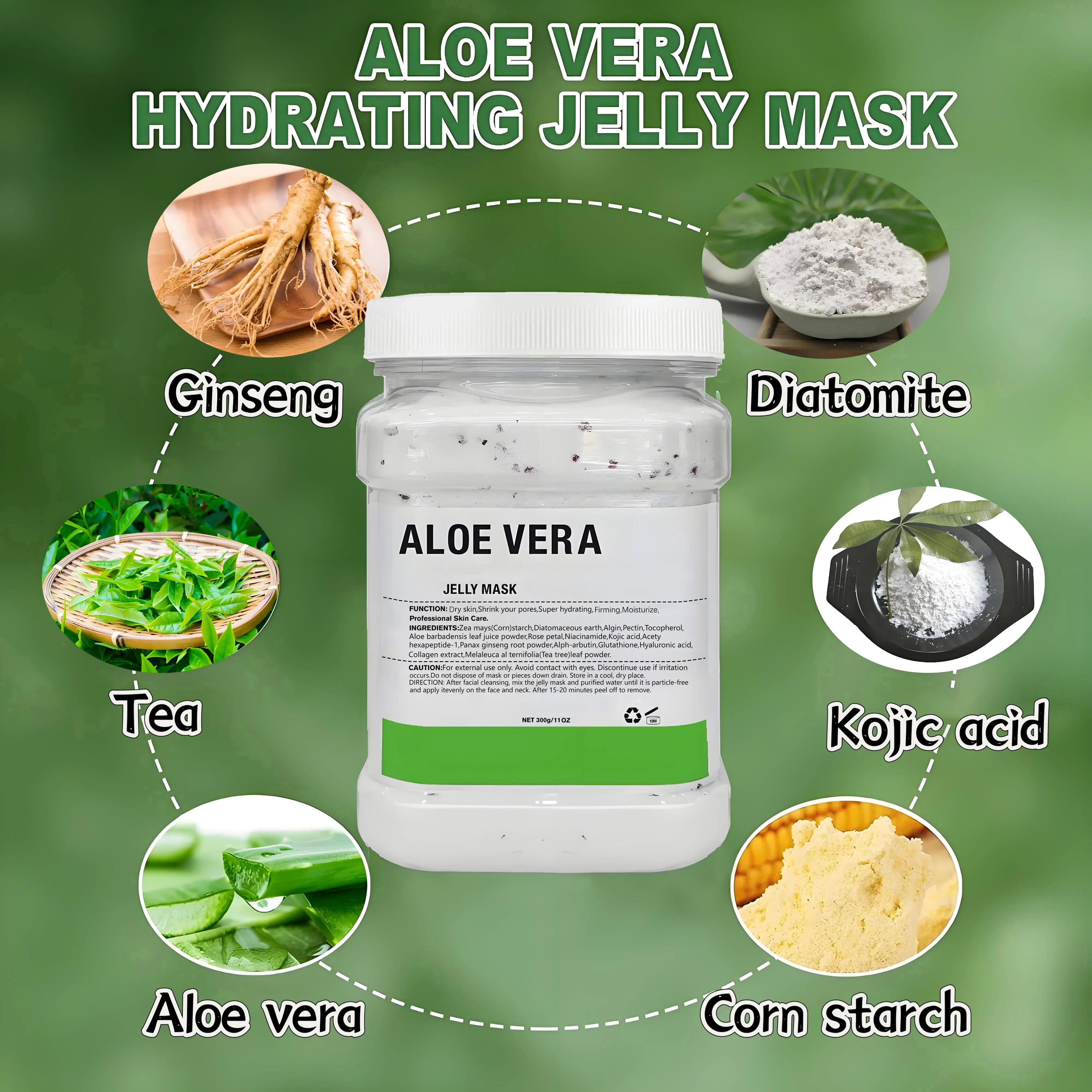 Aloe Vera jelly facial mask, Moisturizing gel mask, deep skin care hydration,11-ounce can, aloe vera suitable for all skin types