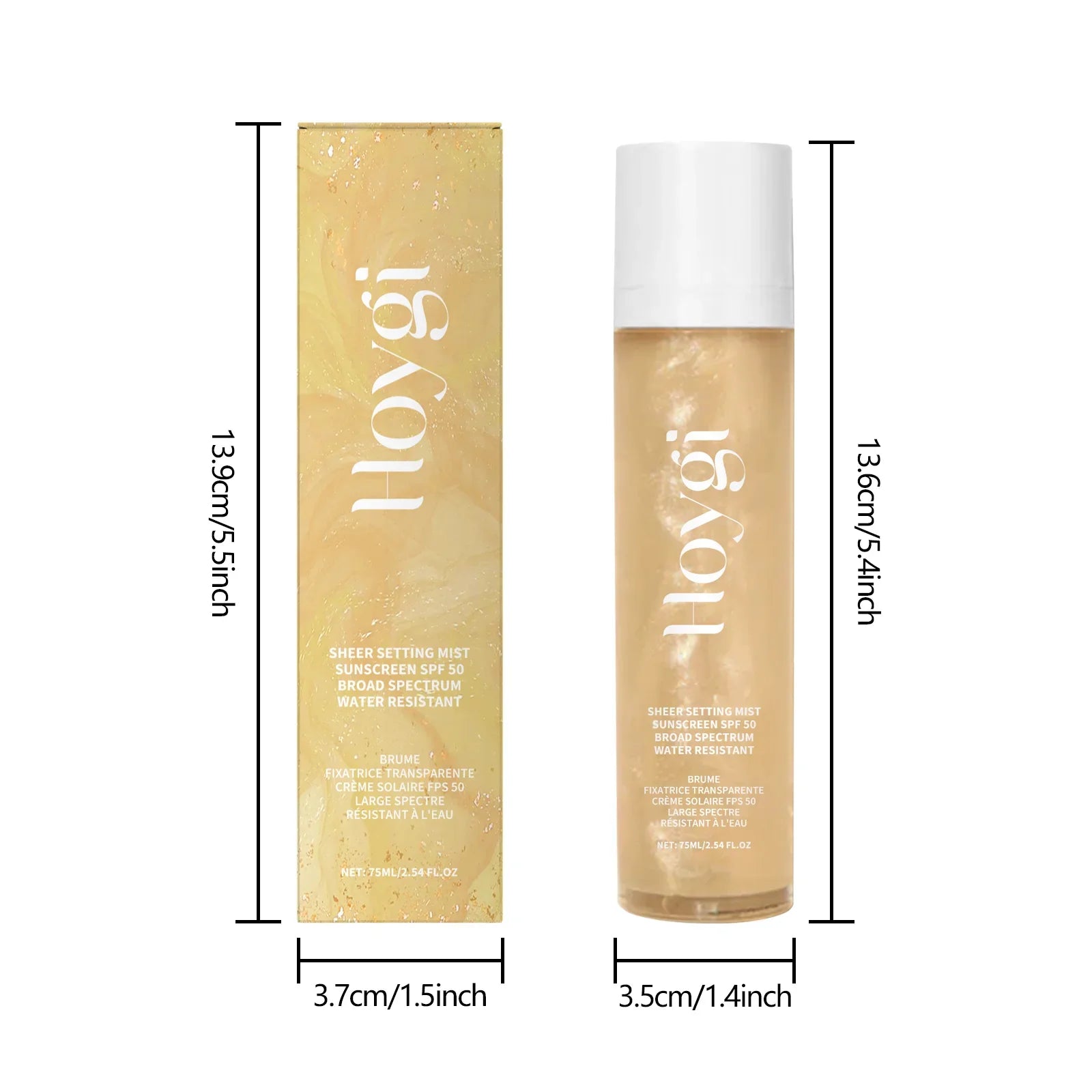 Spf 50+ Makeup Setting Spray Oil Control Natural Refreshing Waterproof Lasting Makeup Fixer Sun Protection Face Mist Cosmetics