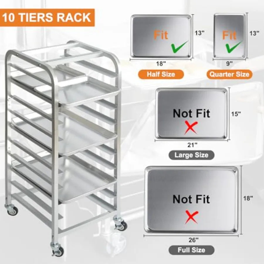 Bakery Cooling Rack With Wheels For Bread, Stainless Steel