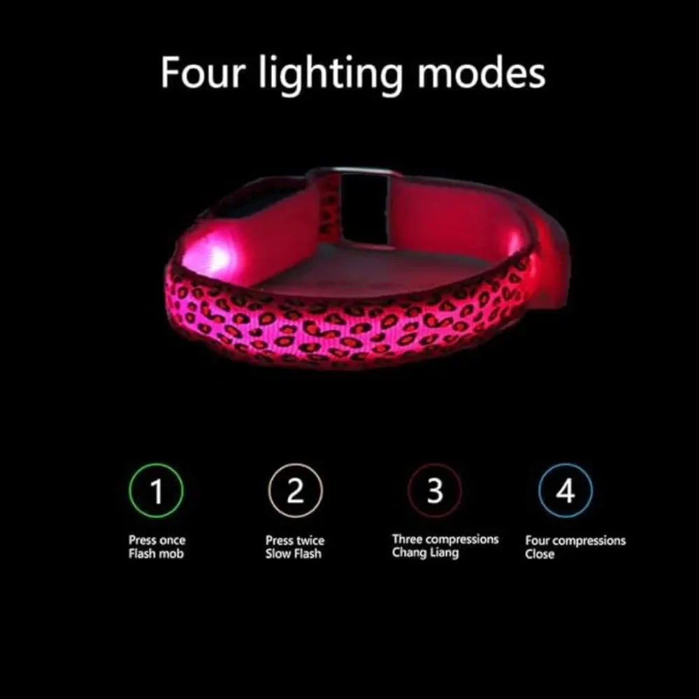 LED Leopard Dog Collar