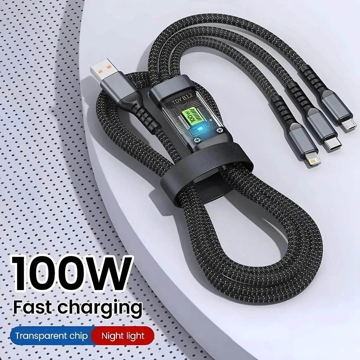 Transparent 3-in-1 Super Fast Charging Cable