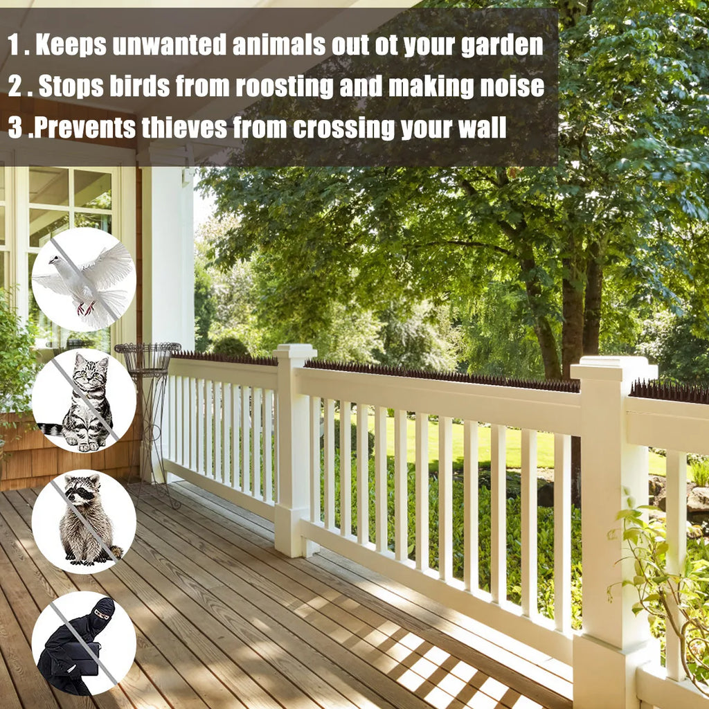 12-60Pcs Anti Climb Bird Spikes Fence Wall Spikes Stop Birds and Cats Sitting on Fence Cat Repellent Spike for Deterrent Burglar