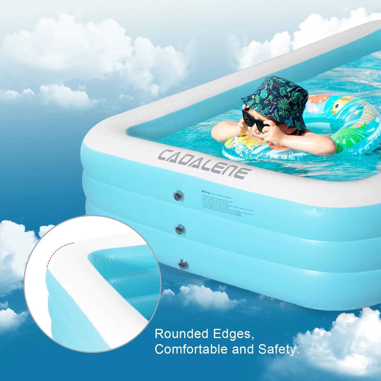 CADALENE Inflatable Family Pool for Kids and Adults Outdoor