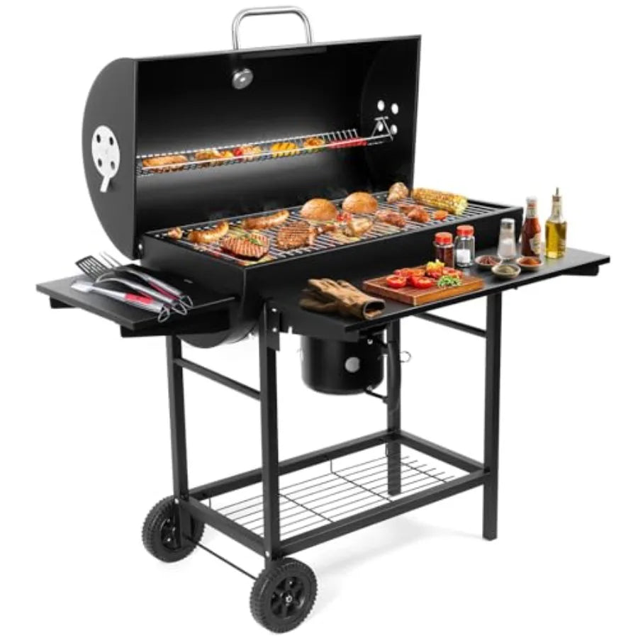 SHXI Charcoal BBQ Grill With Side Table For Backyard Grilling