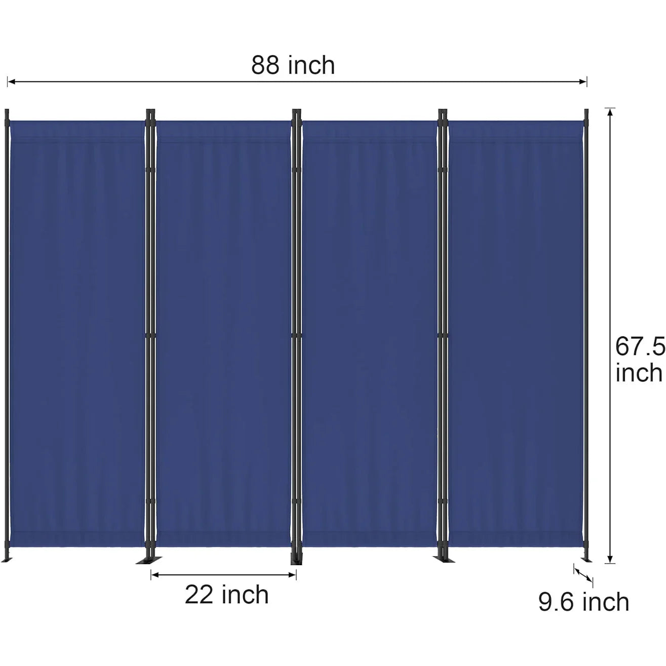 Four-Panel Folding Room Divider Freestanding Privacy Partition