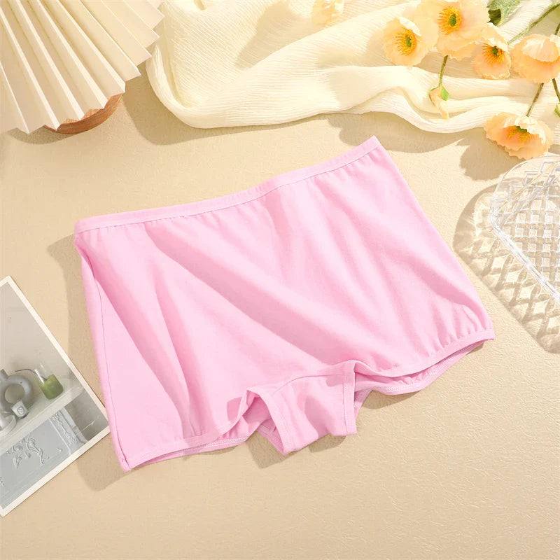 3PCS Women's  Cotton Seamless Panties Sports Boxers Underwear Female Solid Color Briefs Cozy Lingerie Intimate Underpants XS-XL