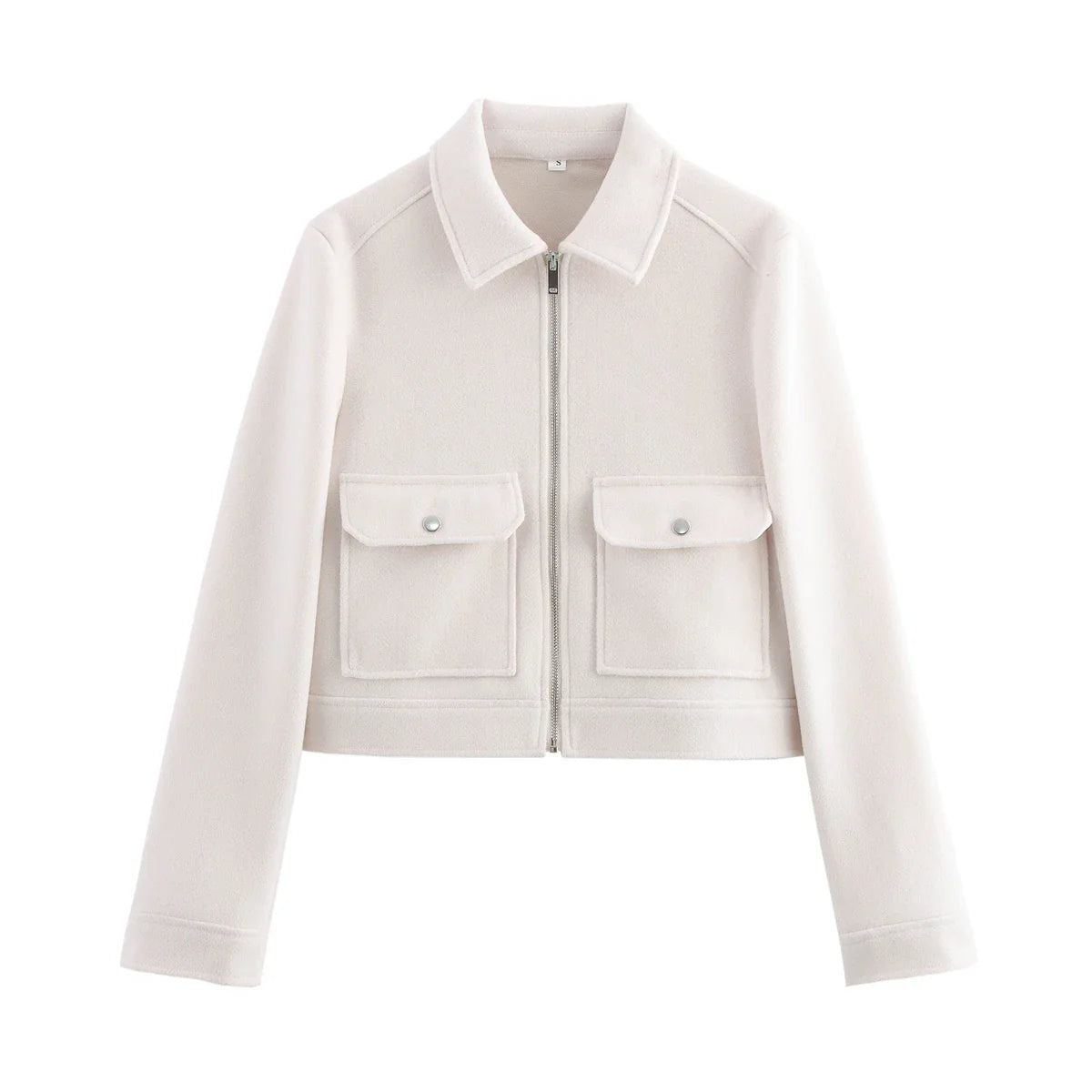 SLTNX Women's Zipper Jacket Coat New Winter Long Sleeve Pocket Outerwear Coat Short Street Elegant Women's Jacket